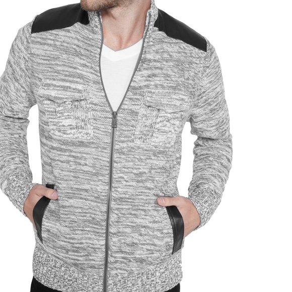 New GUESS Men's Drian Mock-Neck Zip Sweater - Picture 2 of 10